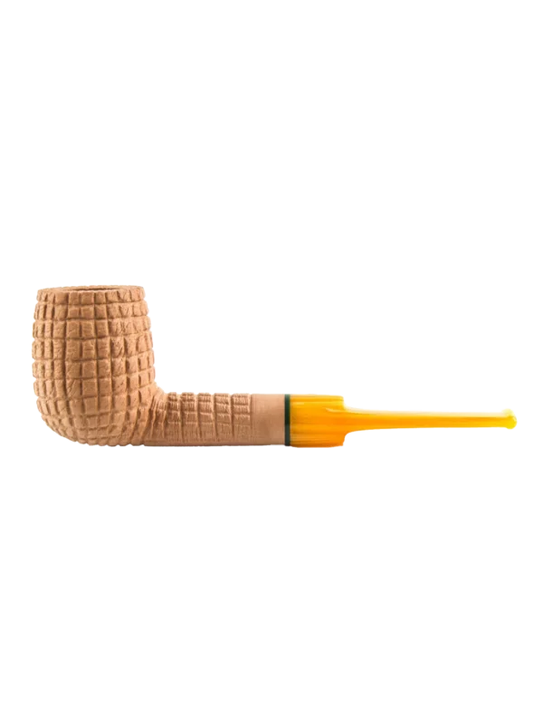 Pipe Savinelli Pannocchia 127 en vue de profil, forme droite, finition rustique, filtre 9 mm - A La Civette.