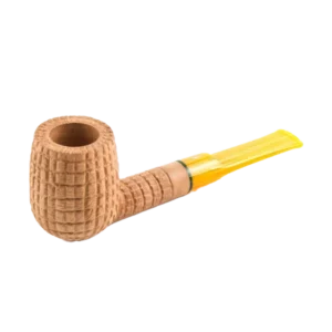 Pipe Savinelli Pannocchia en vue trois quarts, forme droite, finition rustique, filtre 9 mm - A La Civette.