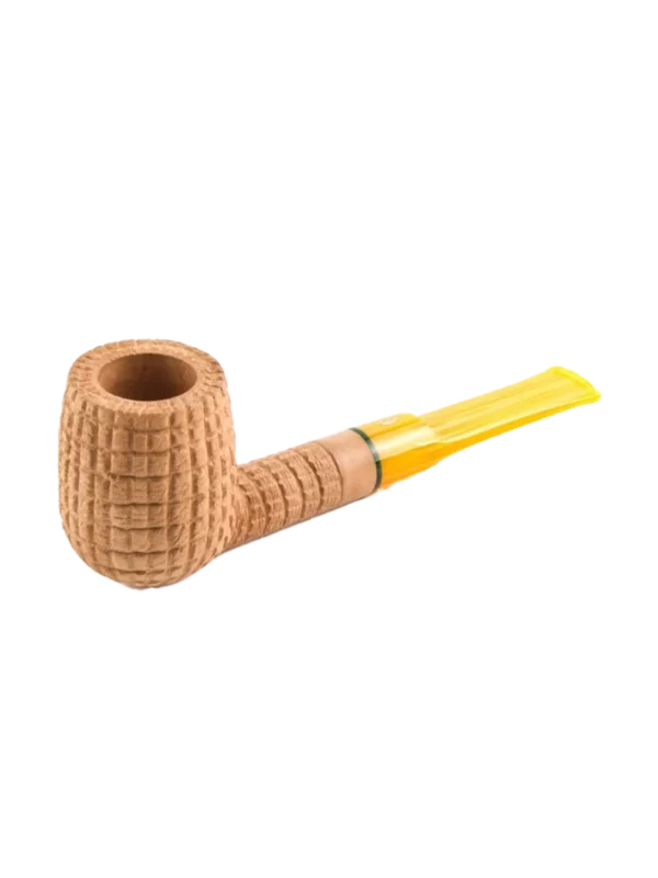 Pipe Savinelli Pannocchia 127 en vue trois quarts, forme droite, finition rustique, filtre 9 mm - A La Civette.