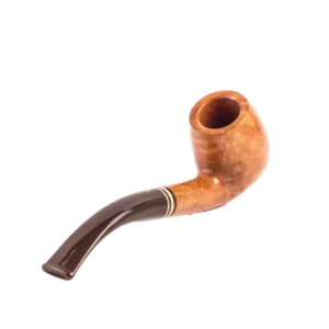 Pipe Savinelli Seta en vue arrière, forme courbée, finition naturelle, filtre 6 mm - A La Civette.