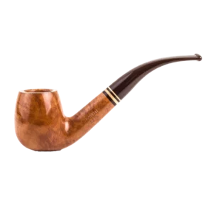 Pipe Savinelli Seta 602 en vue de profil, forme courbée, finition naturelle, filtre 6 mm - A La Civette.