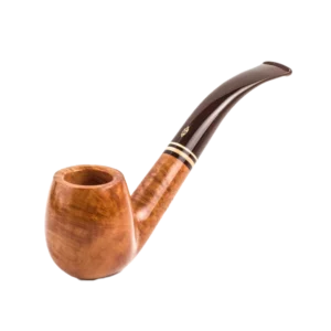 Pipe Savinelli Seta en vue trois quarts, forme courbée, finition naturelle, filtre 6 mm - A La Civette.