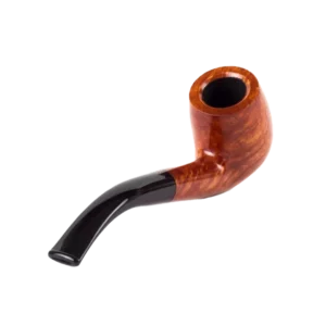 Pipe Savinelli Siena en vue arrière, forme courbée, finition naturelle, filtre 6 mm - A La Civette.