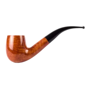 Pipe Savinelli Siena 606 en vue de profil, forme courbée, finition naturelle, filtre 6 mm - A La Civette.