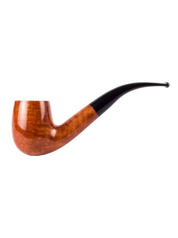 Pipe Savinelli Siena 606 en vue de profil, forme courbée, finition naturelle, filtre 6 mm - A La Civette.