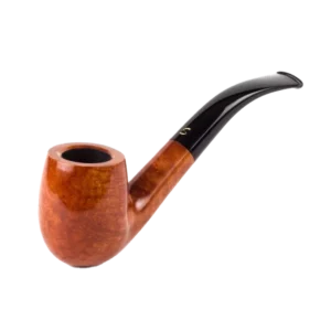 Pipe Savinelli Siena 606 en vue trois quarts, forme courbée, finition naturelle, filtre 6 mm - A La Civette.