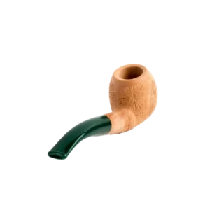 Pipe Savinelli Spinosa en vue arrière, forme courbée, finition naturelle façonnée, filtre 9 mm - A La Civette.