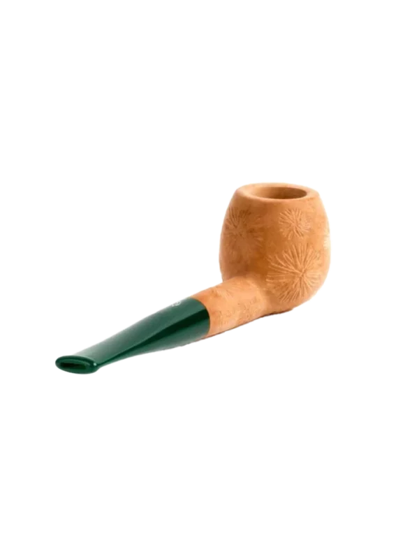 Pipe Savinelli Spinosa en vue arrière, forme droite, finition naturelle façonnée, filtre 9 mm - A La Civette.