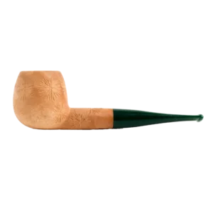 Pipe Savinelli Spinosa en vue de profil, forme droite, finition naturelle façonnée, filtre 9 mm - A La Civette.