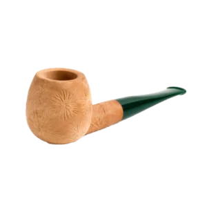 Pipe Savinelli Spinosa en vue trois quarts, forme droite, finition naturelle façonnée, filtre 9 mm - A La Civette.