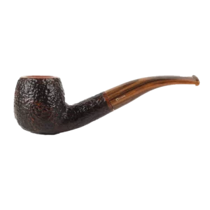 Pipe Savinelli Tundra 626 en vue de profil, forme courbée, finition naturelle, filtre 9 mm - A La Civette.