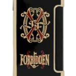 Briquet Prometheus Ultimo FE Opus X noir vu de face – Logo emblématique et finition noire élégante - A La Civette.