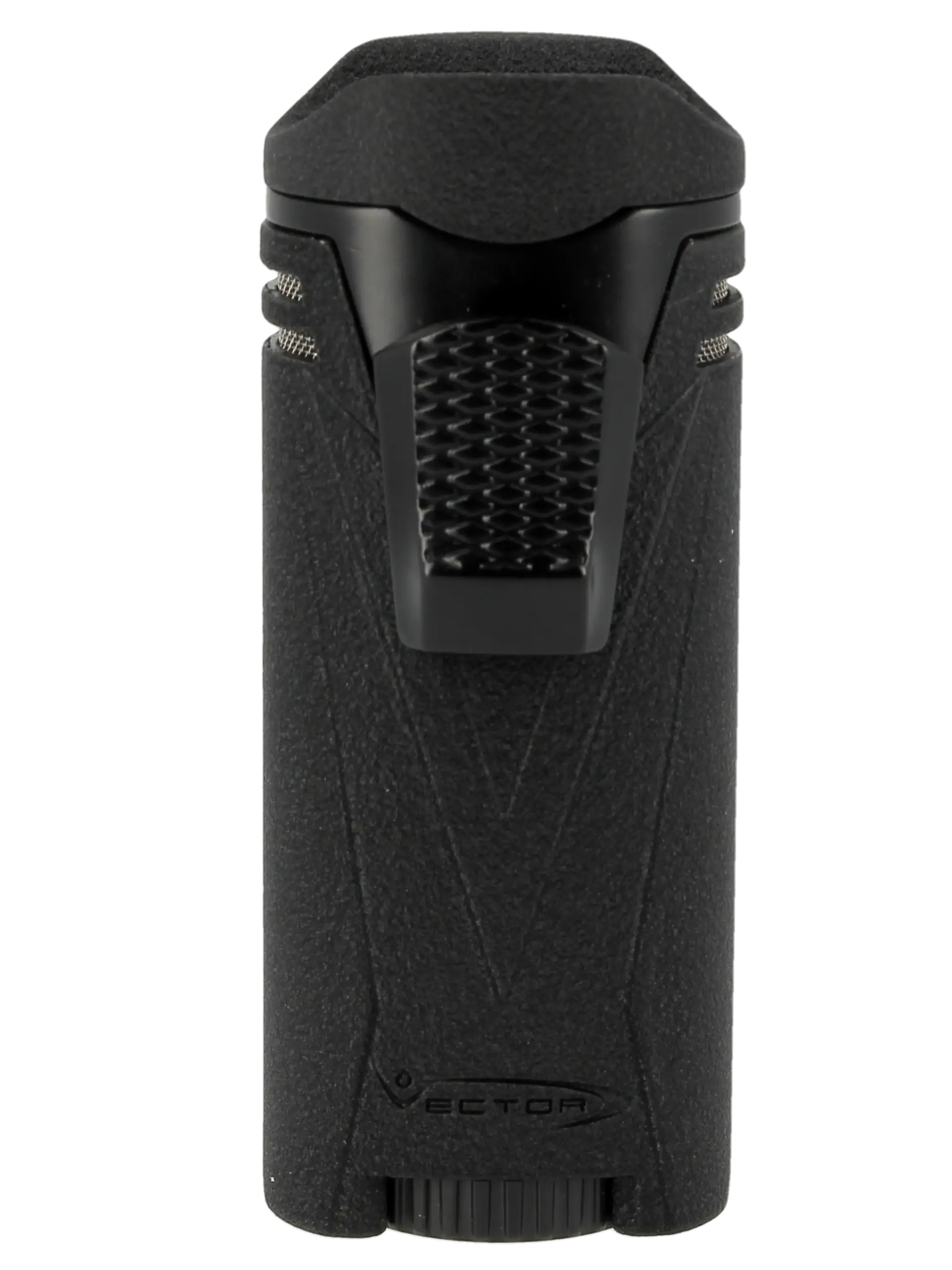 Briquet Vector Ironquad Anodisé Noir Mat vue de face - A La Civette.