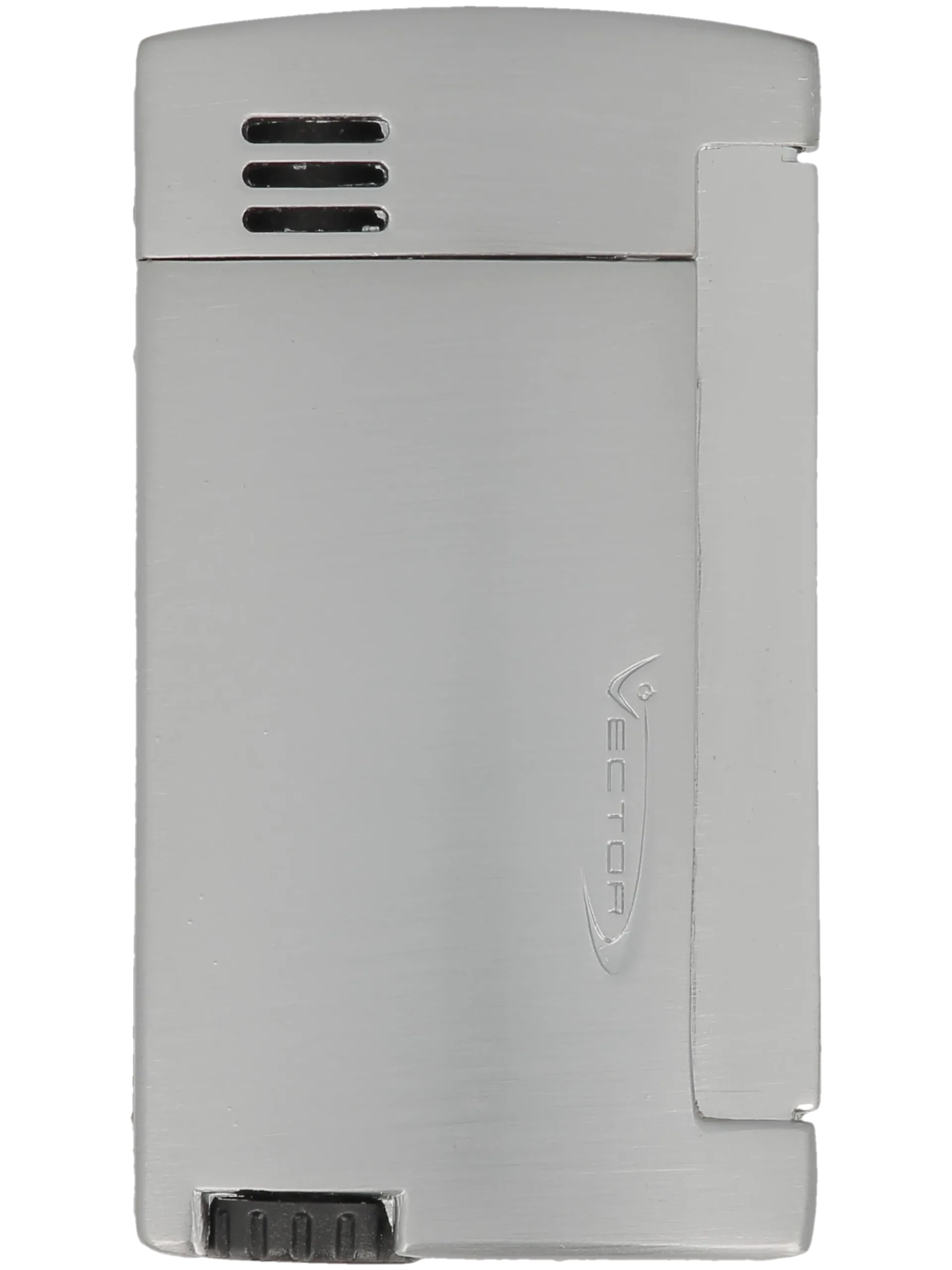 Briquet Vector Magnum Chrome Satin vue de face - A La Civette.