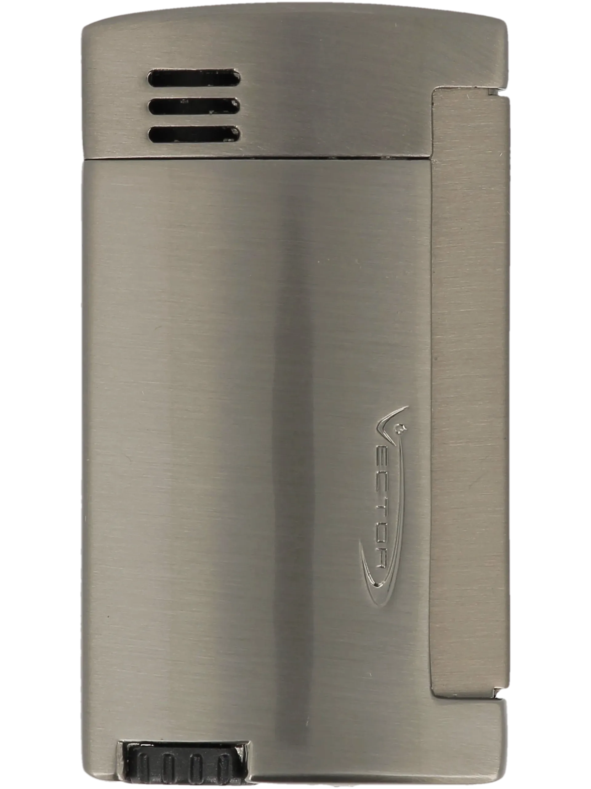 Briquet Vector Magnum Gunmetal Satin vue de face - A La Civette.