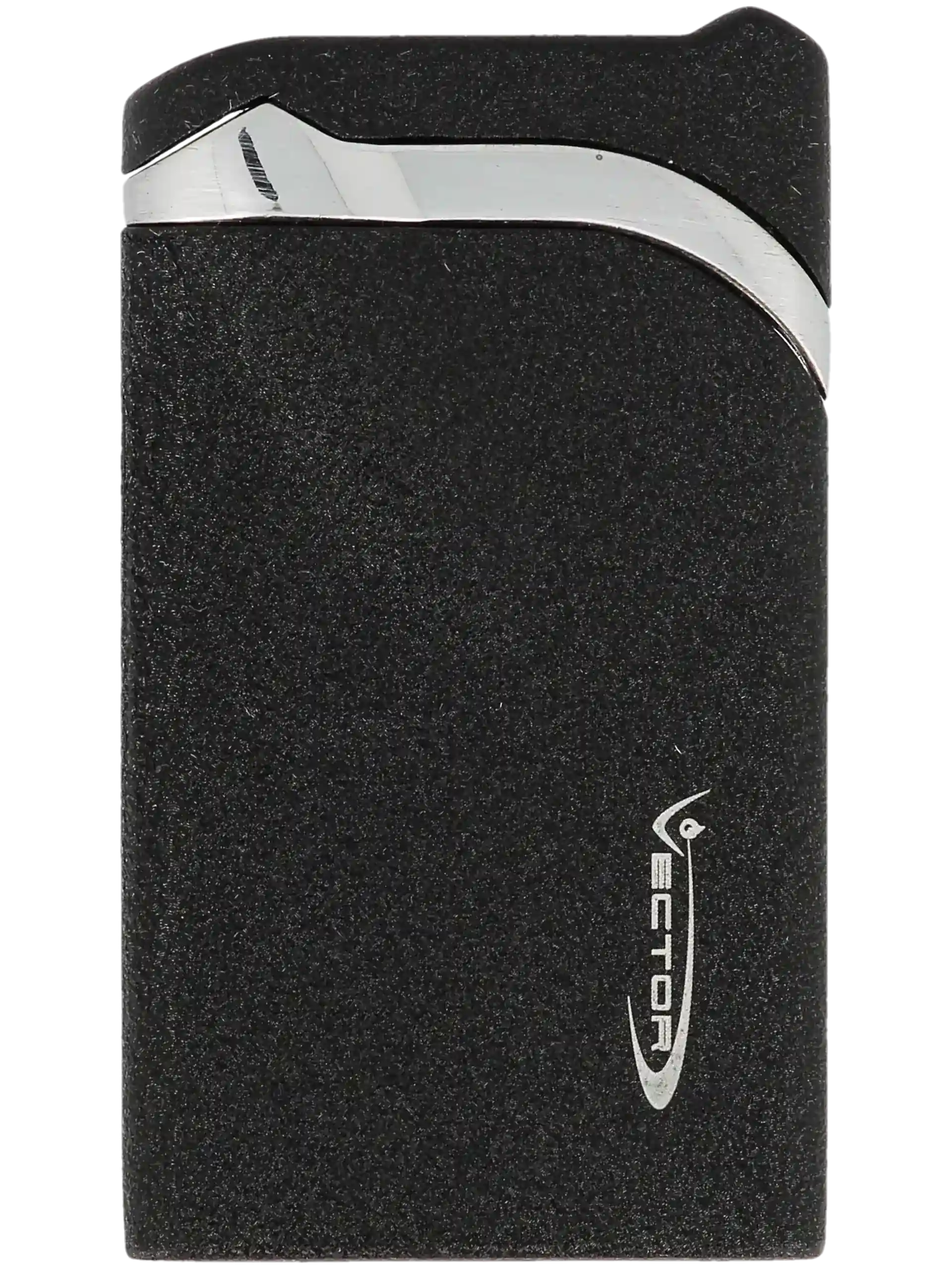 Briquet Vector Ultra Crackle Noir Métallique vue de face - A La Civette.