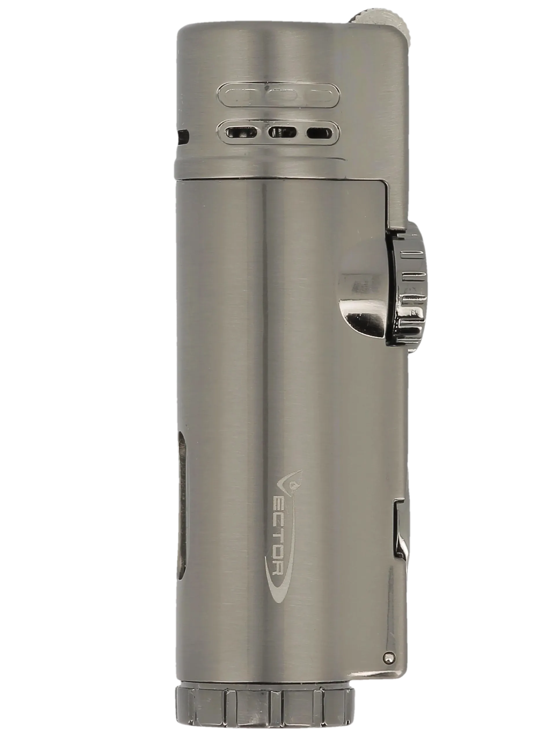Briquet Vector Warcraft Gunmetal Satin vue de face - A La Civette.