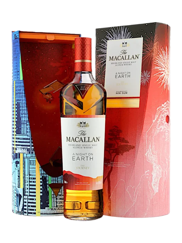 Whisky The Macallan A Night on Earth face boîte ouverte - A La Civette.