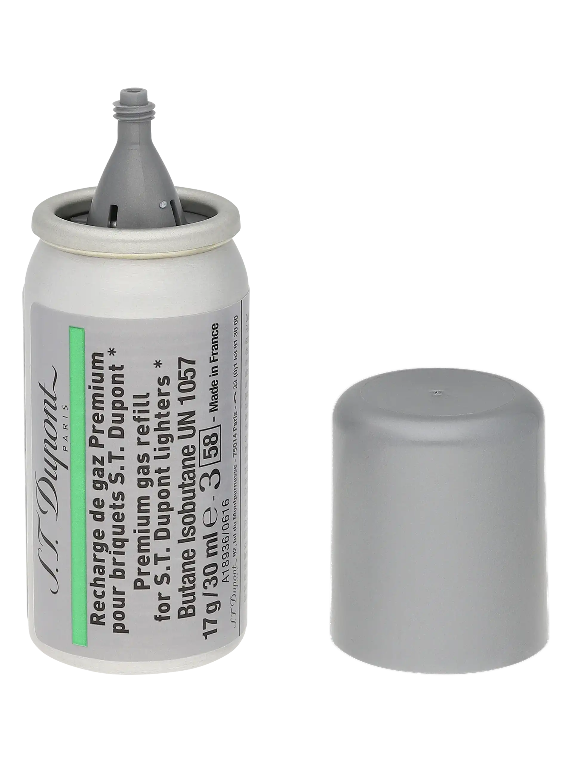 Recharge de gaz vert S.T. Dupont - Accessoire indispensable pour briquet de luxe.