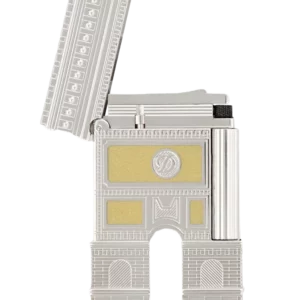 Coffret S.T. Dupont Loves Paris - Briquet de luxe vu de face ouvert.