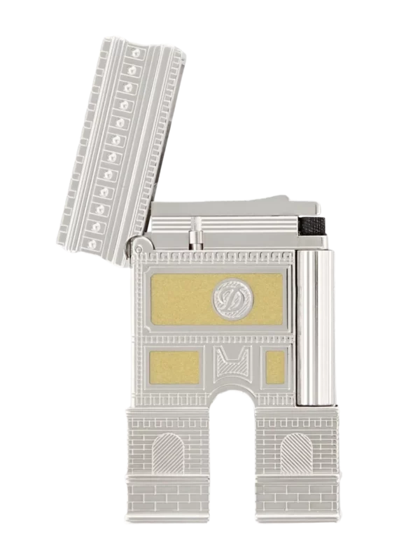 Coffret S.T. Dupont Loves Paris - Briquet de luxe vu de face ouvert.