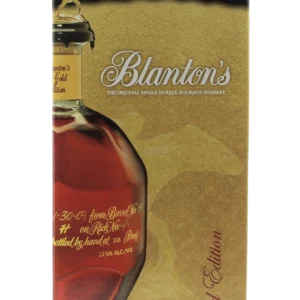 Face de la boîte du Whisky Blanton’s Gold Edition – A La Civette Paris