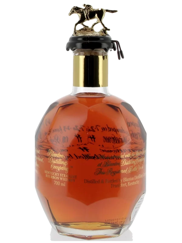 Dos de la bouteille du Whisky Blanton’s Bourbon Gold Edition – A La Civette Paris