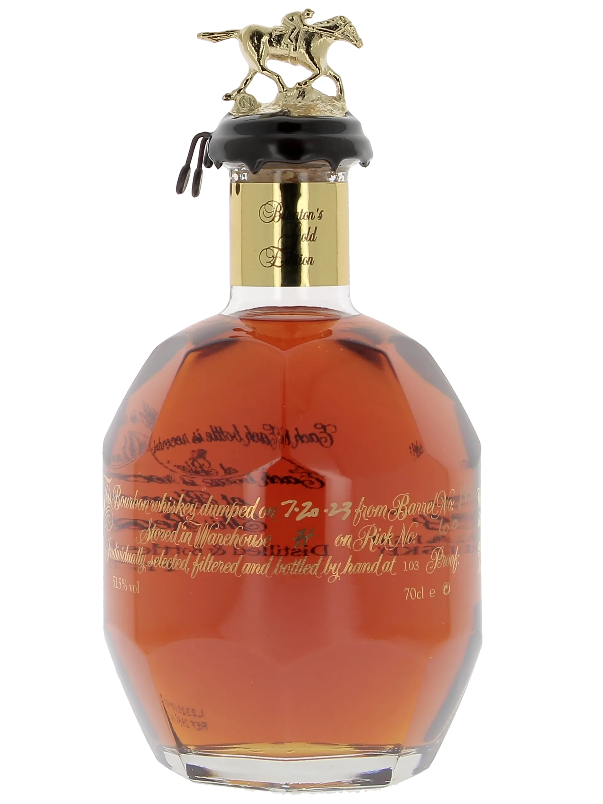 Bouteille face du Whisky Blanton’s Bourbon Gold Edition – A La Civette Paris