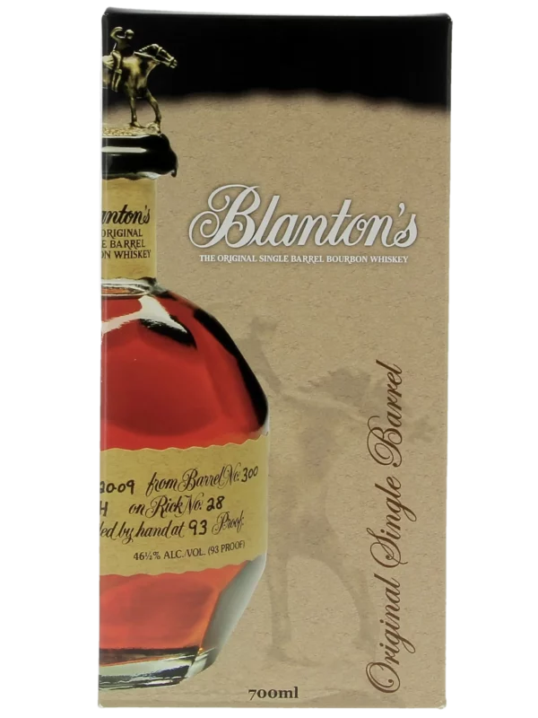 Face de la boîte du Whisky Blanton’s Original Single Barrel – A La Civette Paris