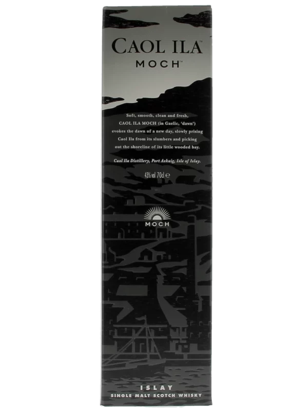 Face de la boîte du Whisky Caol Ila Moch – A La Civette Paris