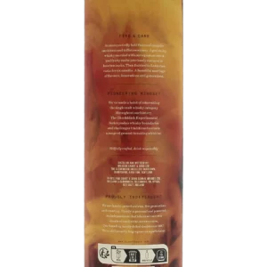 Dos de la boîte du Whisky Glenfiddich Fire & Cane – A La Civette Paris