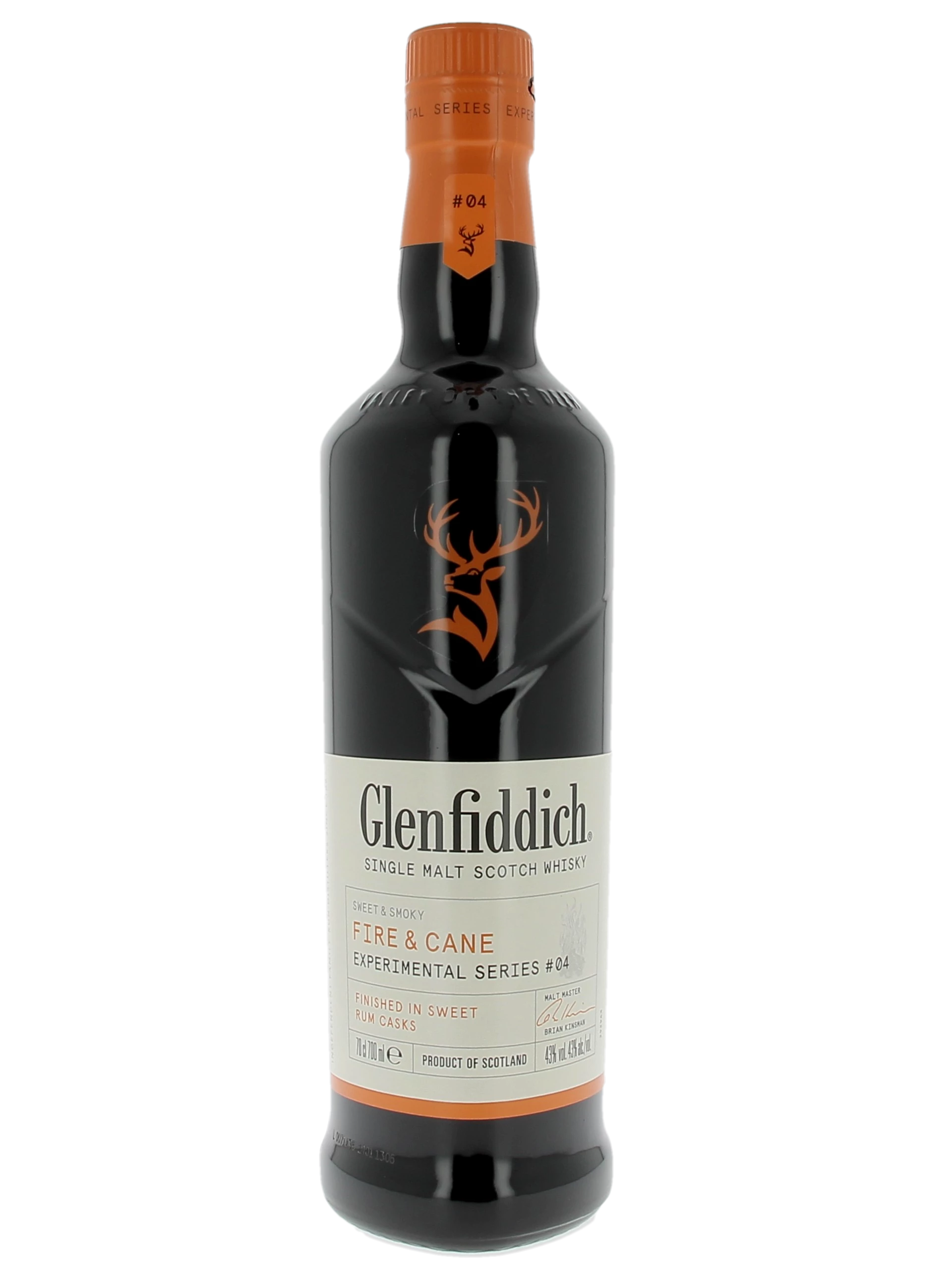 Bouteille face du Whisky Glenfiddich Fire & Cane – A La Civette Paris