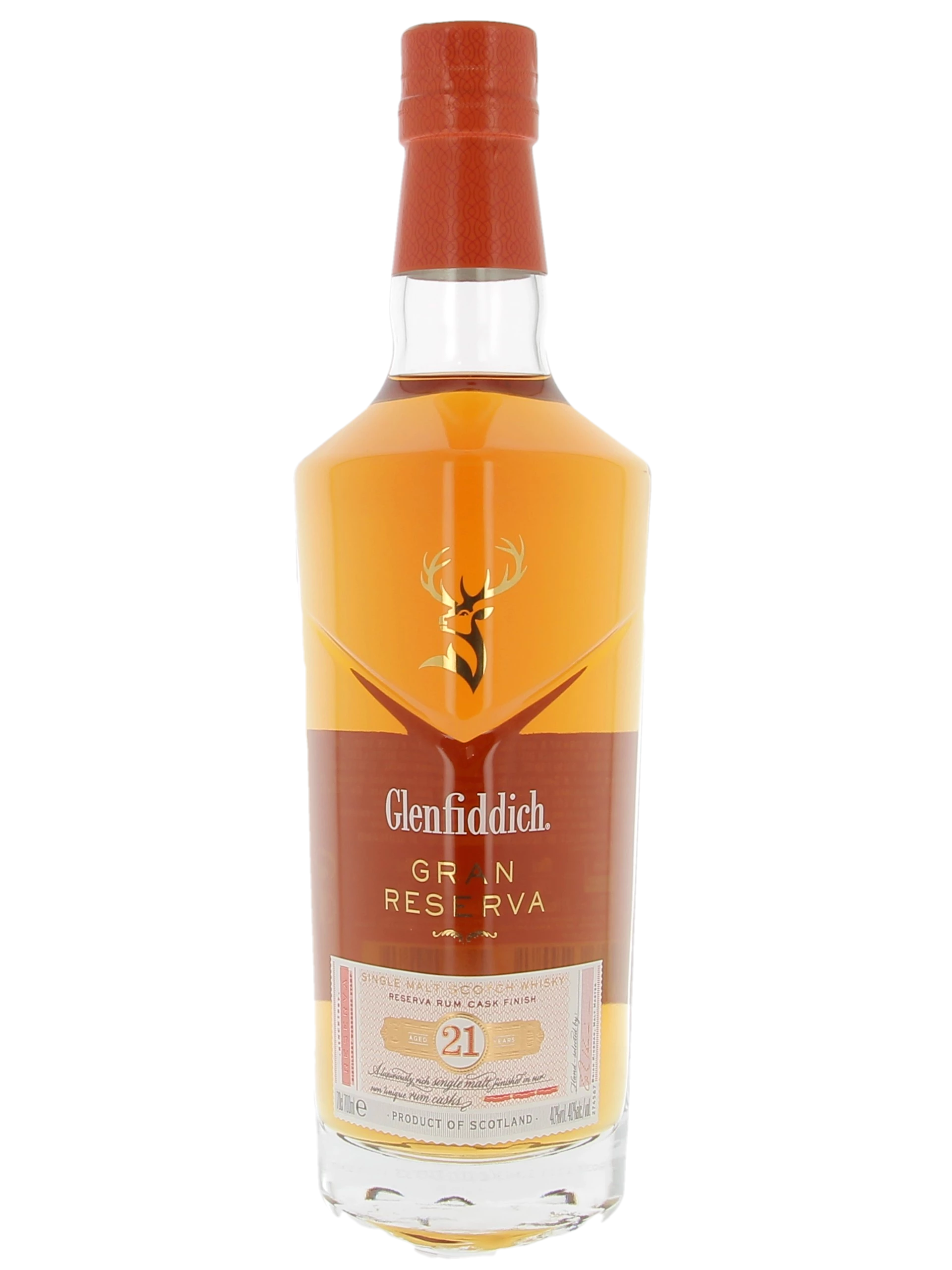 Bouteille face du Whisky Glenfiddich Gran Reserva 21 ans – A La Civette Paris