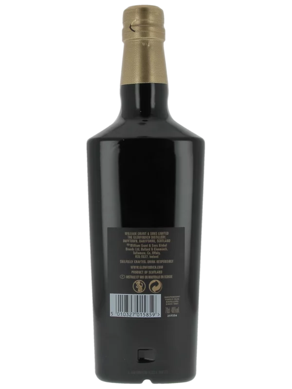 Dos de la bouteille du Whisky Glenfiddich Grand Cru 23 ans – A La Civette Paris