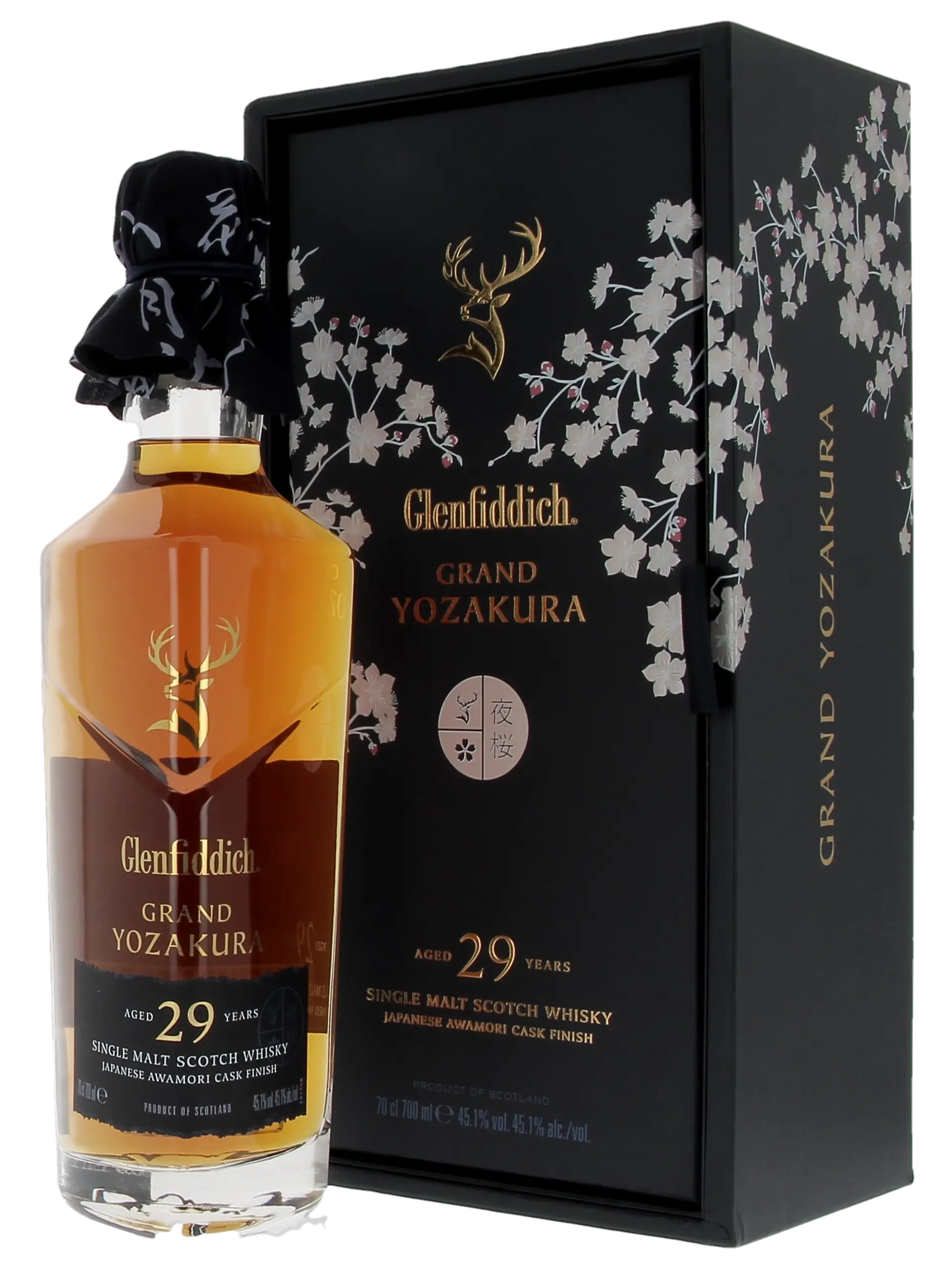 Whisky Glenfiddich Grand Yozakura 29 ans – boîte et bouteille face – A La Civette Paris