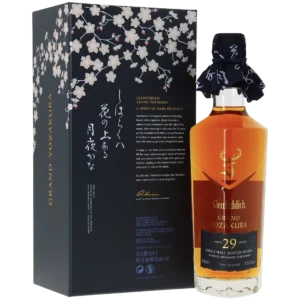 Whisky Glenfiddich Grand Yozakura 29 ans – bouteille face et dos de la boîte – A La Civette Paris