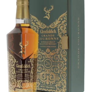 Whisky Glenfiddich Grande Couronne 26 ans – boîte et bouteille face – A La Civette Paris