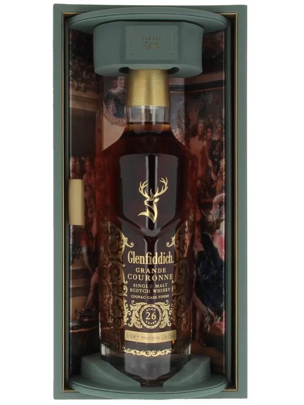 Boîte ouverte du Whisky Glenfiddich Grande Couronne 26 ans – A La Civette Paris