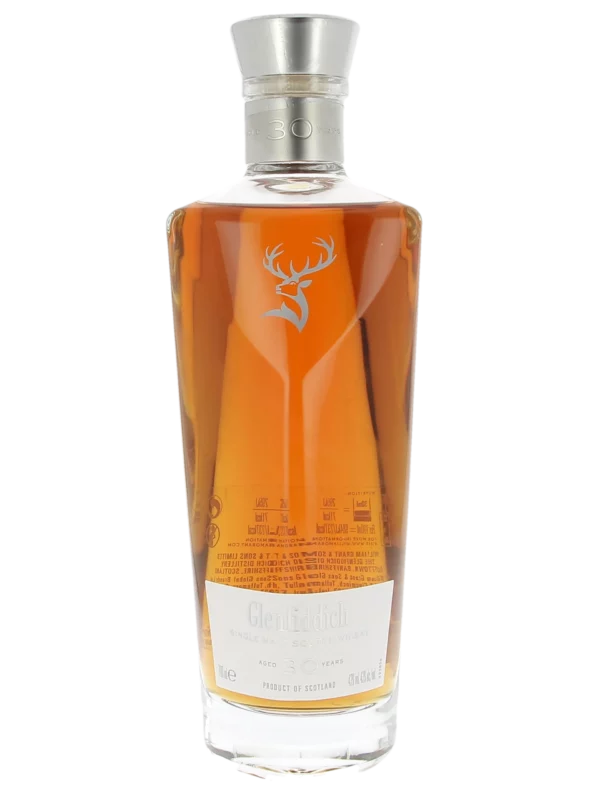 Bouteille face du Whisky Glenfiddich Temps Suspendu 30 ans – A La Civette Paris