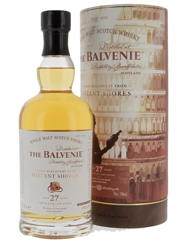 Whisky The Balvenie Caroni Cask 27 ans – boîte et bouteille face – A La Civette Paris