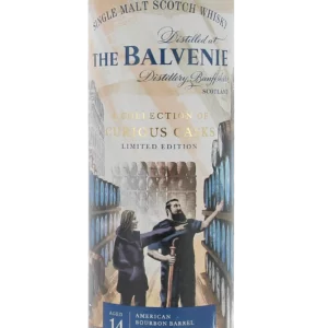 Face de la boîte du Whisky The Balvenie Curious Cask 14 ans – A La Civette Paris