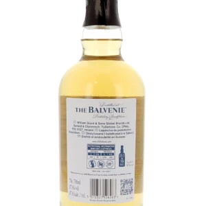 Dos de la bouteille du Whisky The Balvenie Curious Cask 14 ans – A La Civette Paris