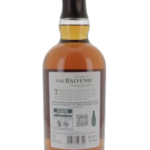 Dos de la bouteille du Whisky The Balvenie Curious Cask 18 ans – A La Civette Paris