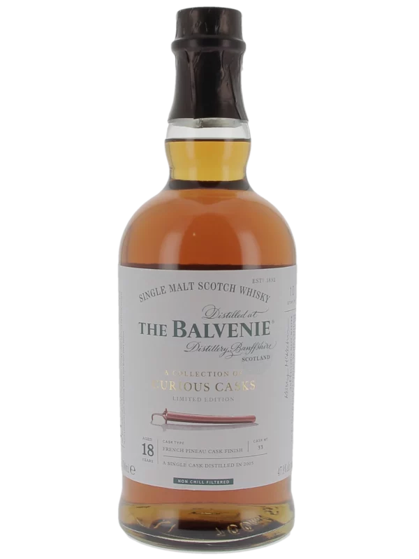 A-La-Civette-Spiritueux-Whisky-The-Balvenie-Curious-cask-18-ans-face Bouteille face du Whisky The Balvenie Curious Cask 18 ans – A La Civette Paris