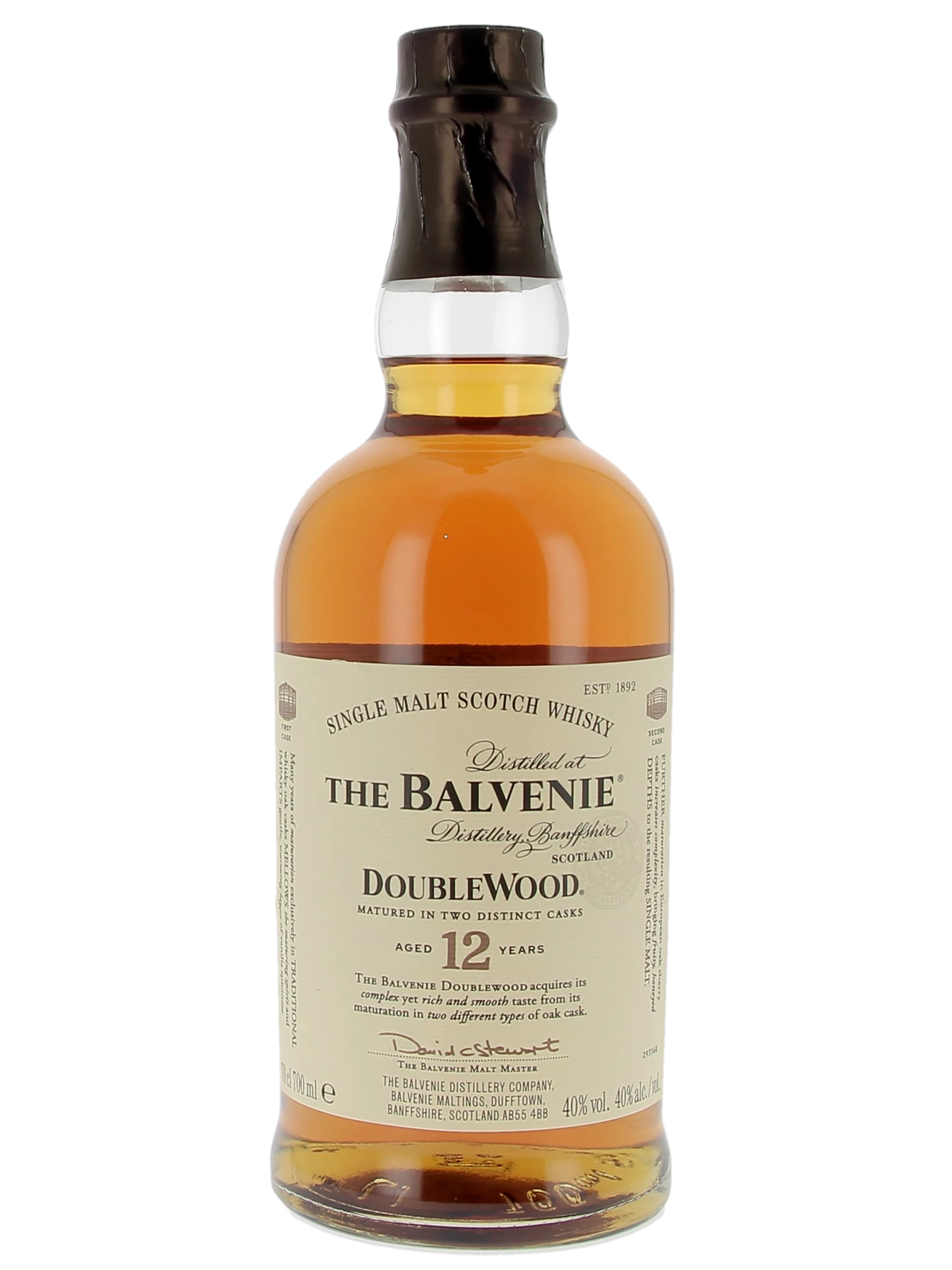 Bouteille face du Whisky The Balvenie DoubleWood 12 ans – A La Civette Paris
