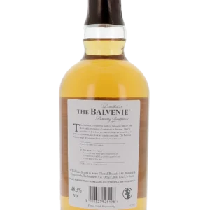 Dos de la bouteille du Whisky The Balvenie The Week of Peat 14 ans – A La Civette Paris