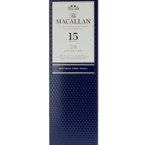 Face de la boîte du Whisky The Macallan Double Cask 15 ans – A La Civette Paris