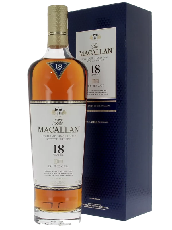 Whisky The Macallan Double Cask 18 ans – boîte et bouteille face – A La Civette Paris