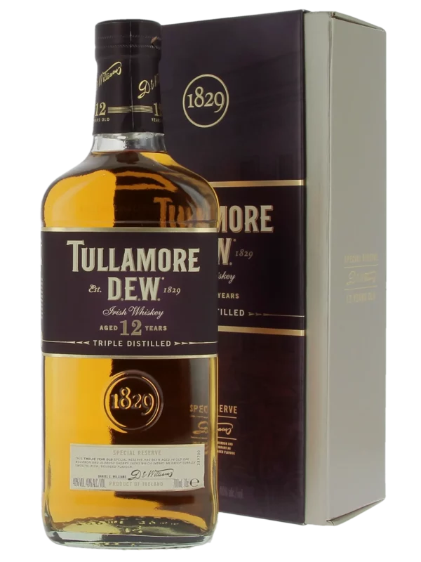 Whiskey Tullamore D.E.W. 12 ans Special Reserve – boîte et bouteille face – A La Civette Paris