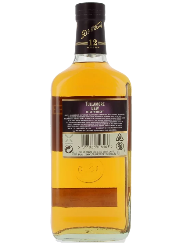 Dos de la bouteille du Whiskey Tullamore D.E.W. 12 ans Special Reserve – A La Civette Paris